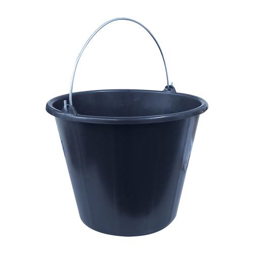 Balde Multiuso 12L Plastico Preto | Alça Metal