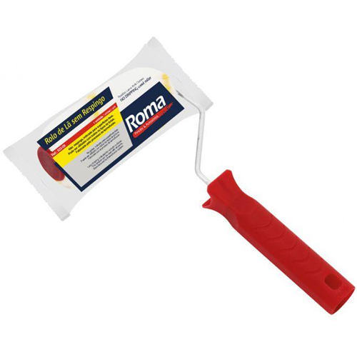 Rolo de Pintura de Lã Com Cabo Roma Sem Respingo 05CM 822 05